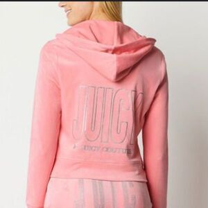 Juicy By Juicy Couture Cotton Candy Pink Cotton Velour Hoodie Size S EUC